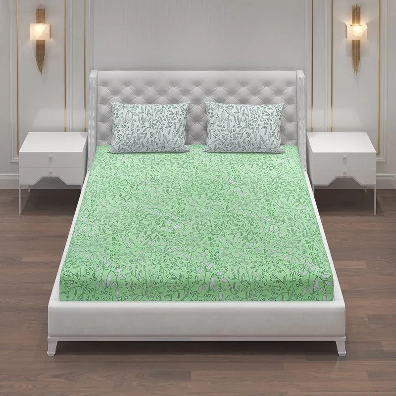 Monte Carlo Floria Luxe Cotton Bedheet (Green) - 104 TC media 4
