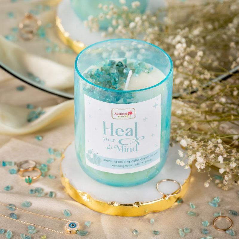 Blue Apatite Crystal Soy Wax Scented Candle media 4