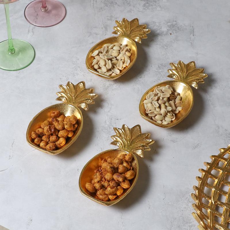 Pineapple Bites Aluminum Platter - Set Of Four