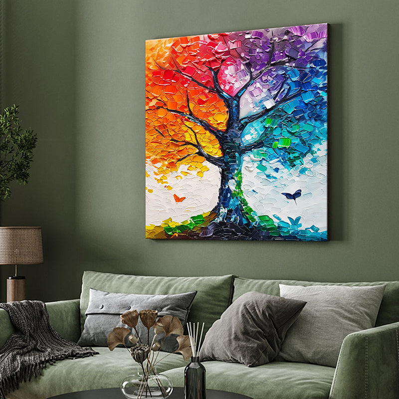 Rainbow Tree Poly Canvas Wall Painting media 4