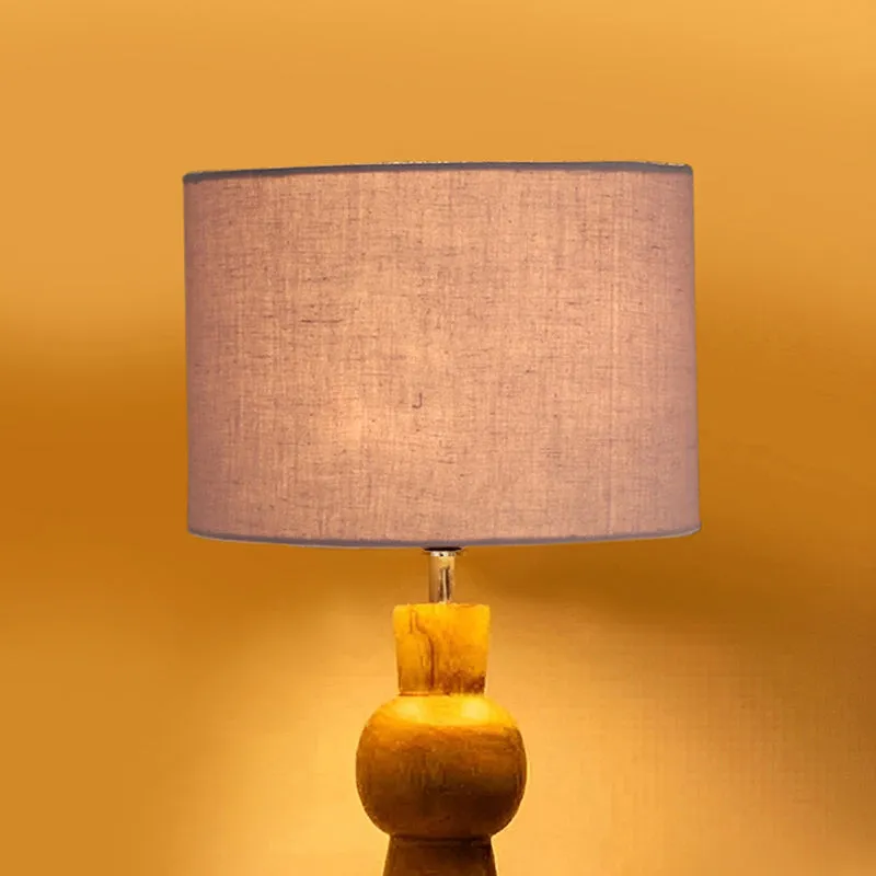 Angler Wooden Table Lamp - Grey,Brown media 4