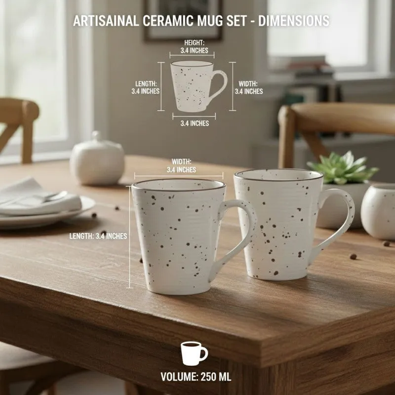 Ceramic Ceramic Coffee Mug (250 mL Each) - Set Of Four media 7