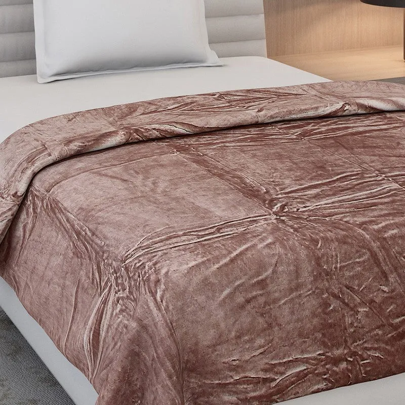 Monte Carlo Luxora Solid Polyester Blanket (Brown) - 300 GSM media 5