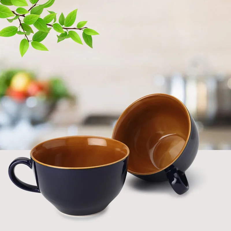 Ruby Ceramic Coffee Mug (350 mL Each/Royal Blue) - Set of Two media 1