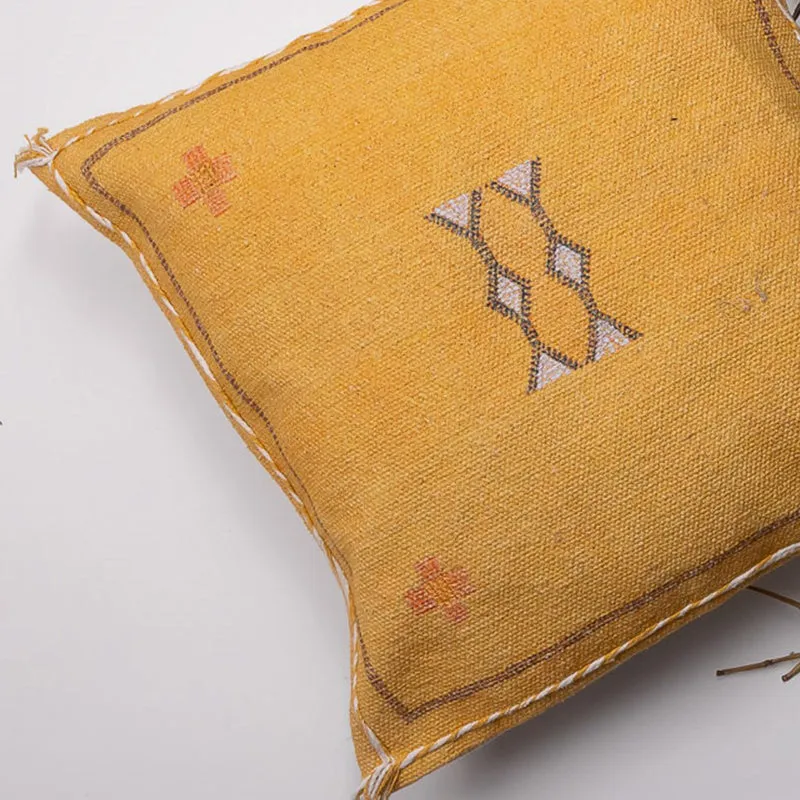 Tribal Glyph V Embroidered Cushion Cover - Yellow media 4