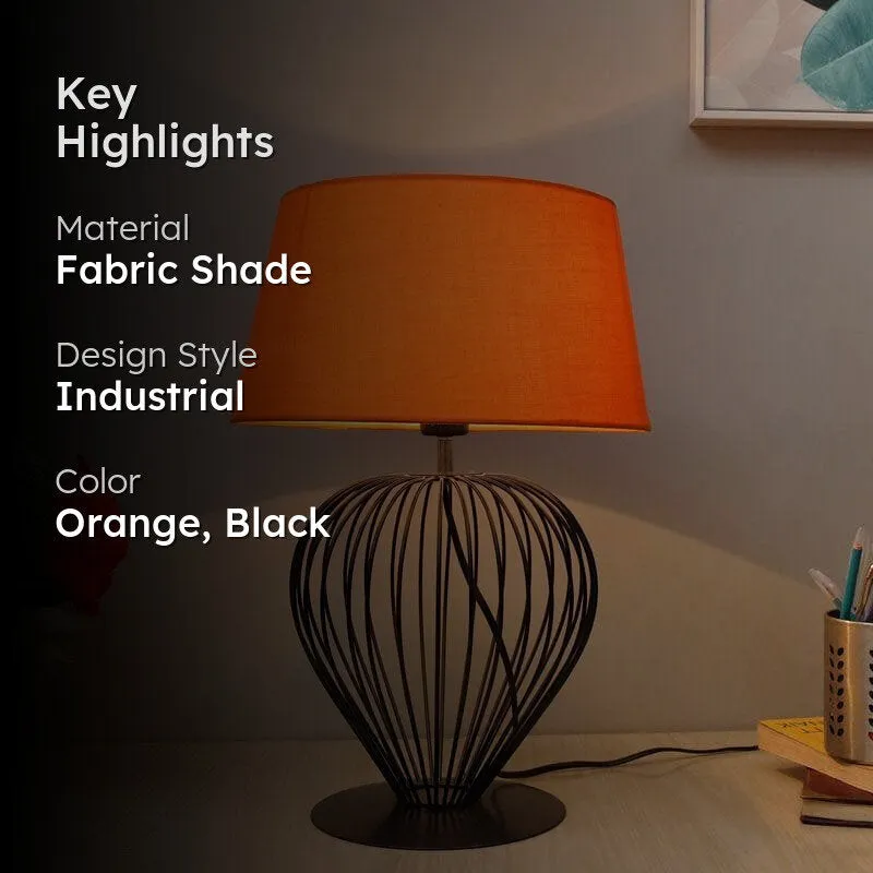 Emara Fabric Table Lamp - Orange,Black media 2