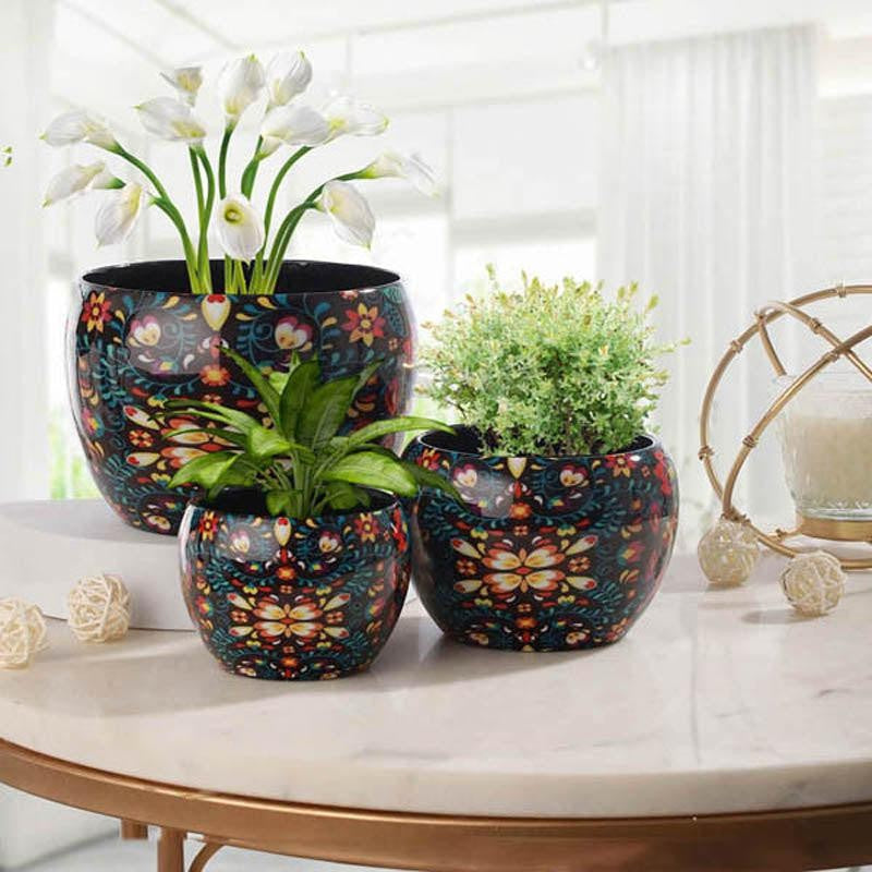 Amidona Ethnic Handcrafted Planter - Set Of Three media 4