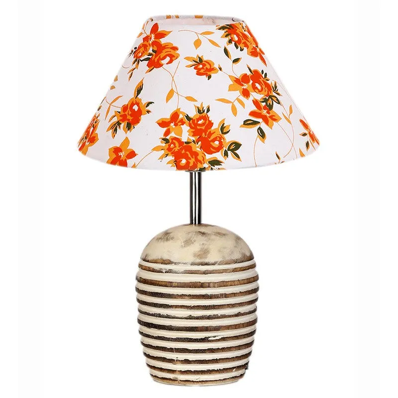 Gloworb Cotton Table Lamp With Wooden Base - Multicolor media 5
