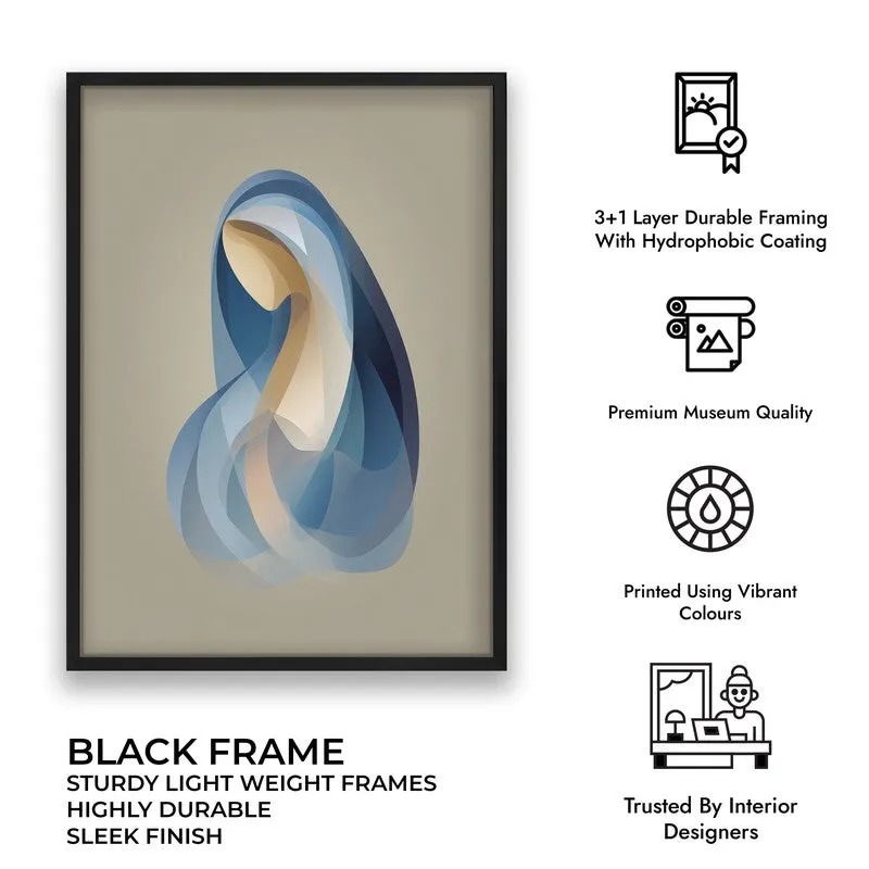 Holy Mary In Quiet Devotion Archival Paper Wall Painting With Black Frame media 7