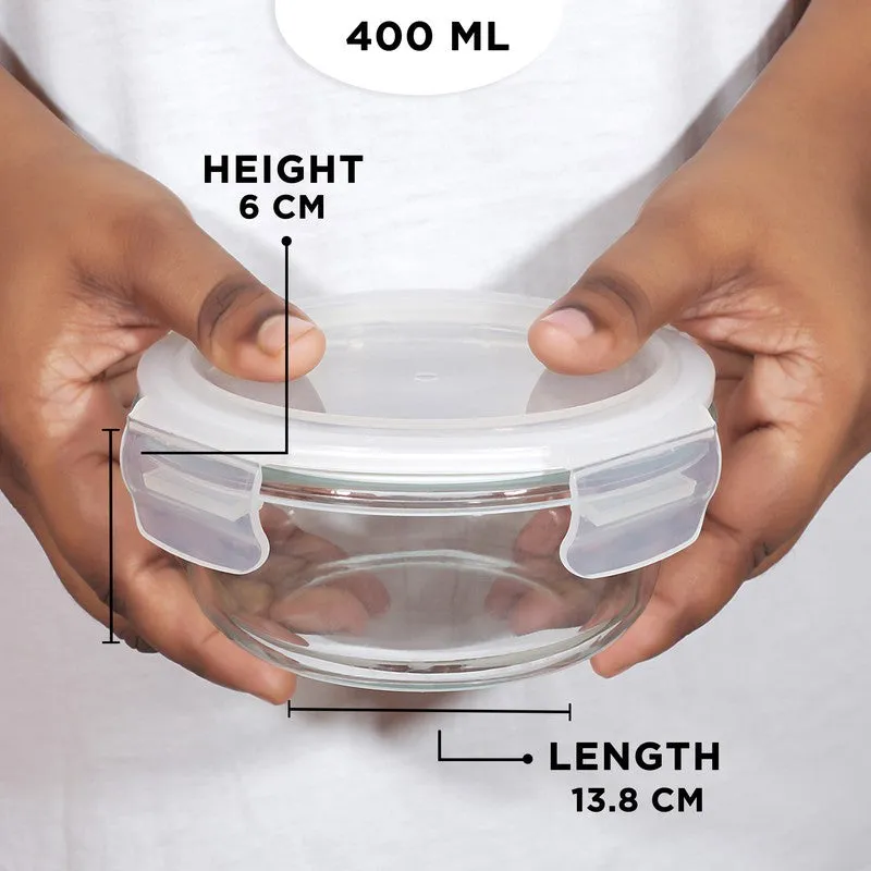 Yumrixa Leak Proof Glass Lunch Box (400 mL Each) - Set Of Three media 7