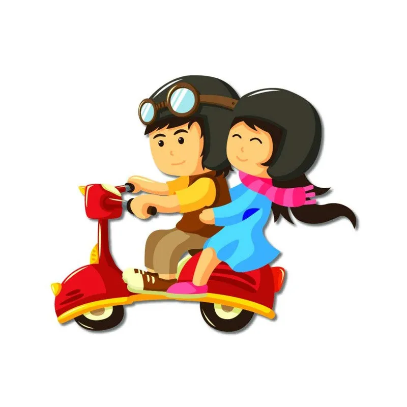 Couple Scooter Ride Fridge Magnet media 3