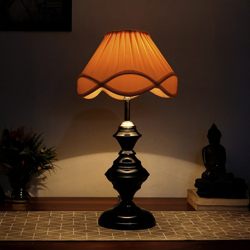 Auririte Cotton Table Lamp With Iron Base - Ivory