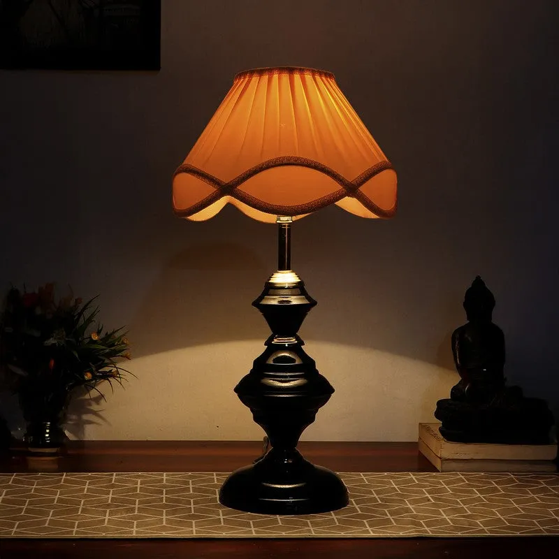 Auririte Cotton Table Lamp With Iron Base - Ivory media 1