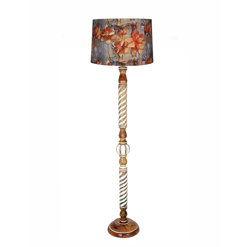 Fleurina Carve Wooden Floor Lamp media 3