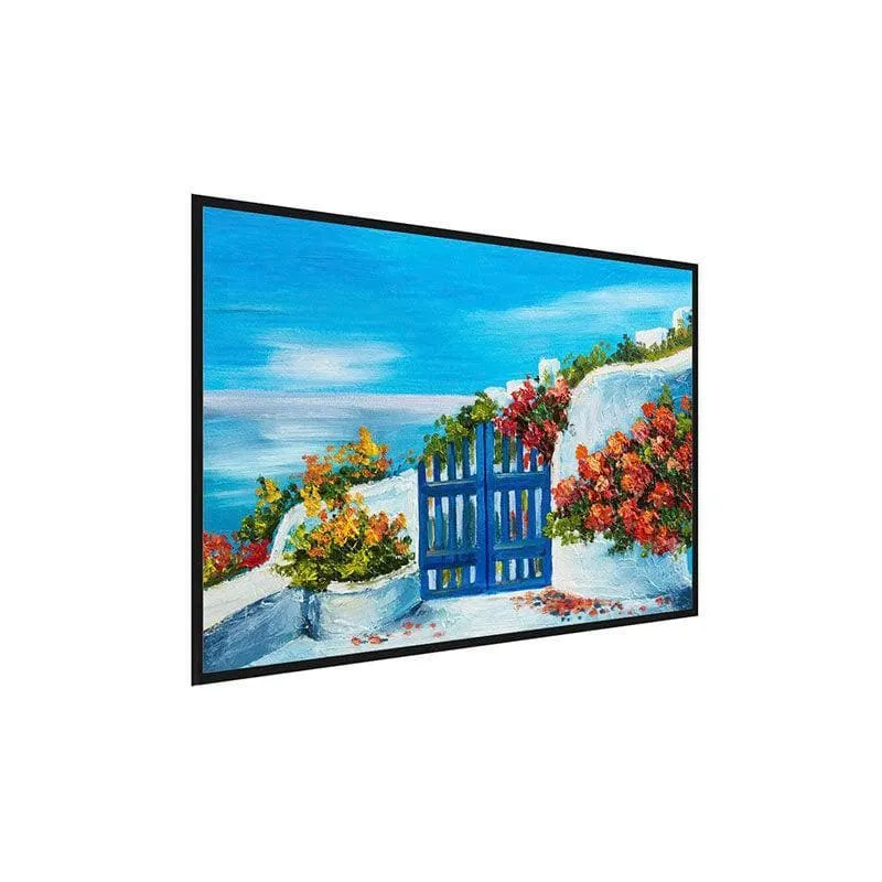 House Near The Sea Canvas Painting - Black Frame media 3
