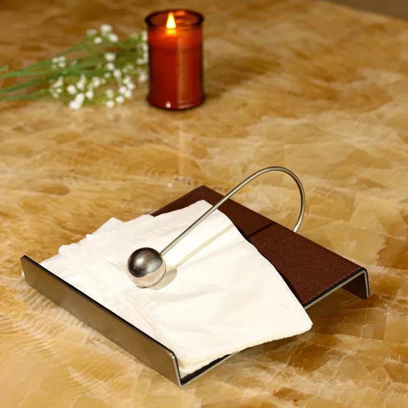 Serve Fold (Leather,Stainless Steel) Tissue Holder media 1