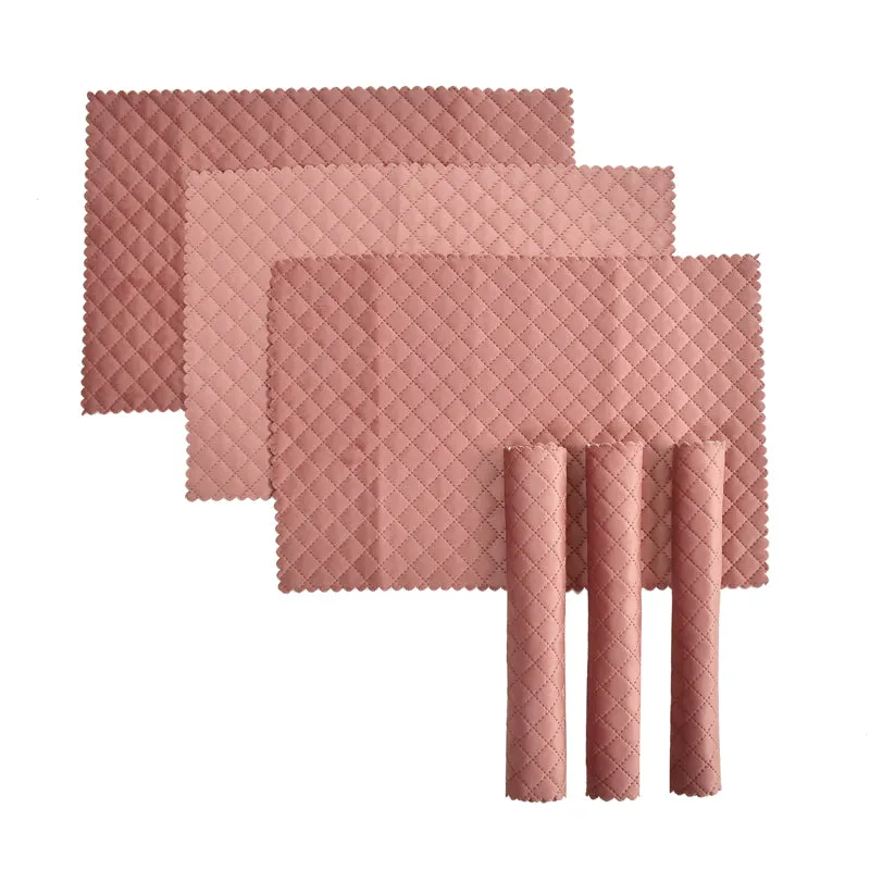 Osric Velvet Quilted Placemat (Rose Pink) - Set Of Six media 3