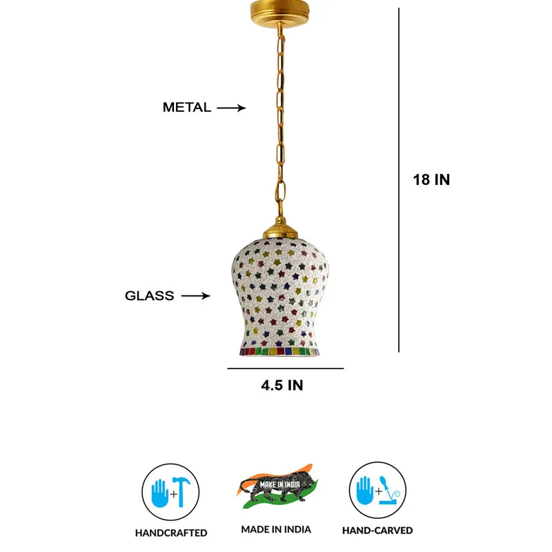 Mosaic Vibrance Metal & Glass Ceiling Lamp media 7