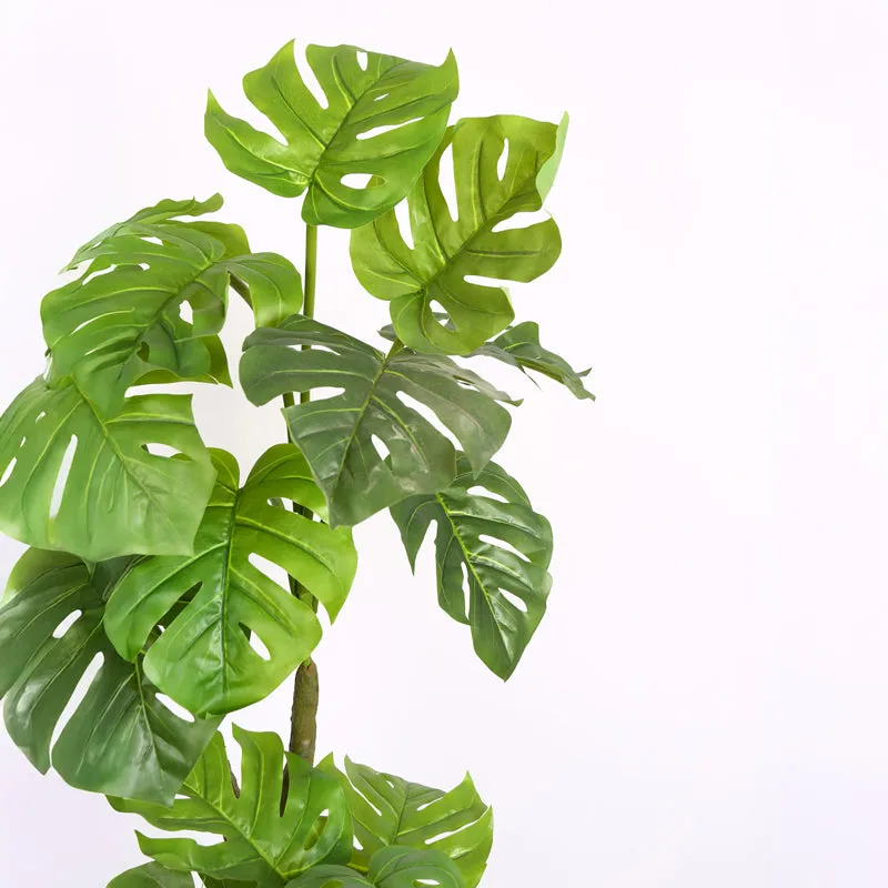 Monever Artificial Monstera With Black Plastic Pot - 6 Feet media 6