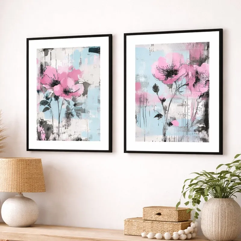 Pink Poppy Dreams Wall Art With Frame - Set Of Two media 4