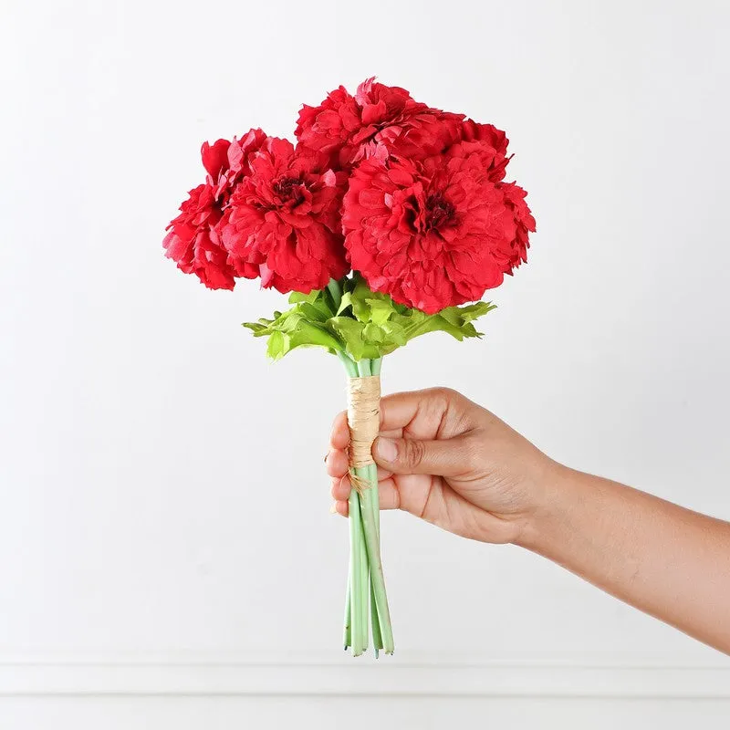Marigold Artificial Flowers - Red media 3