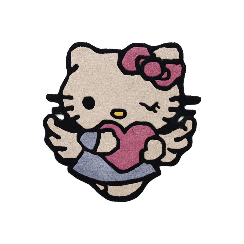 Hello Kitty Wool Carpet - Beige,Pink