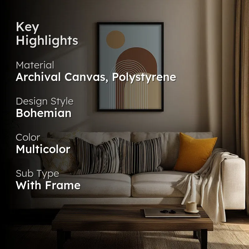 Rhythm Lines Canvas Wall Painting With Black Frame media 2