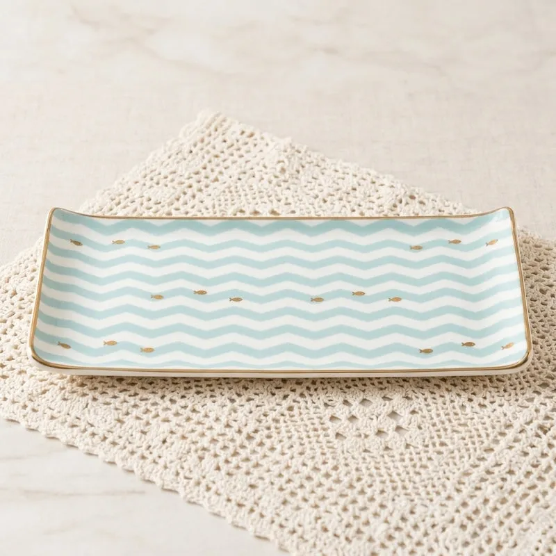 Wavy Sea Bone China Platter media 1