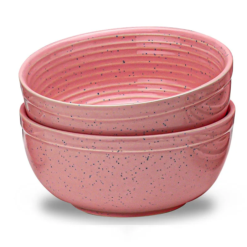 Velvet Glaze Serving Bowl (Pink/1000 mL) - Set Of Two media 6