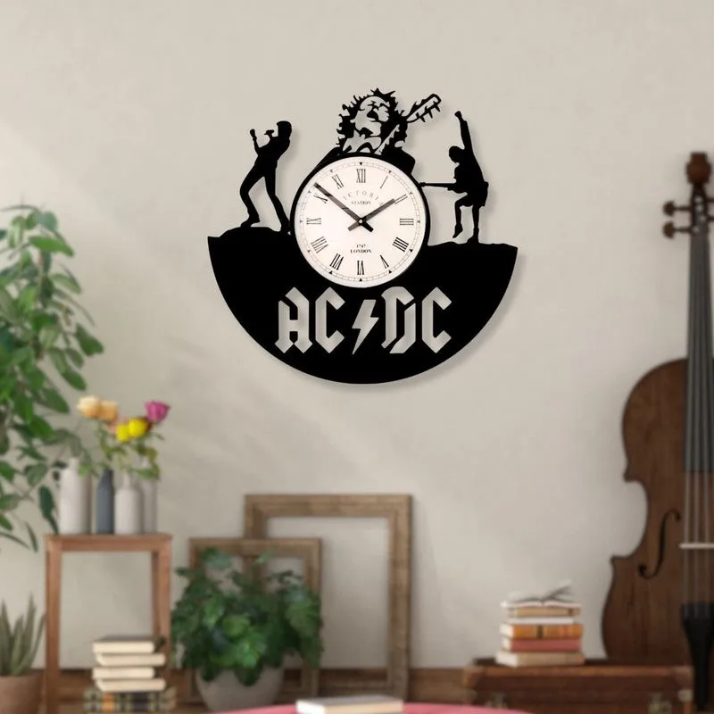 AC DC Steel Analog Wall Clock - Black media 3