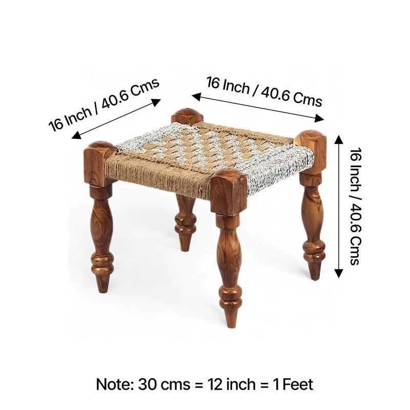 Hyrox Sheesham Wooden Bench - White,Brown media 9