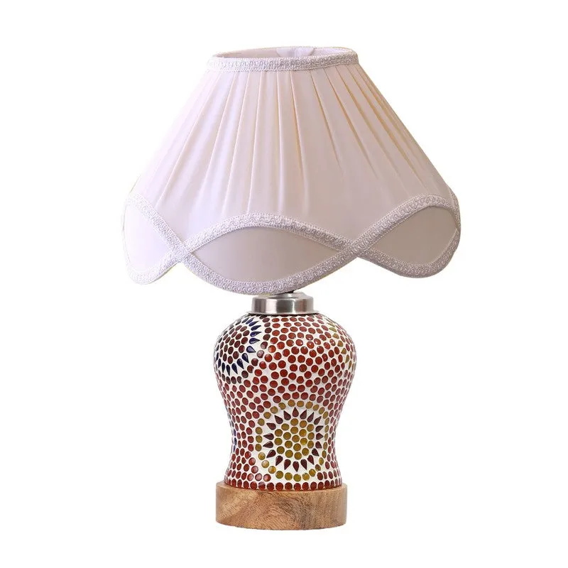 Wavelle Arc Pleated Wooden Table Lamp - Multicolor media 5