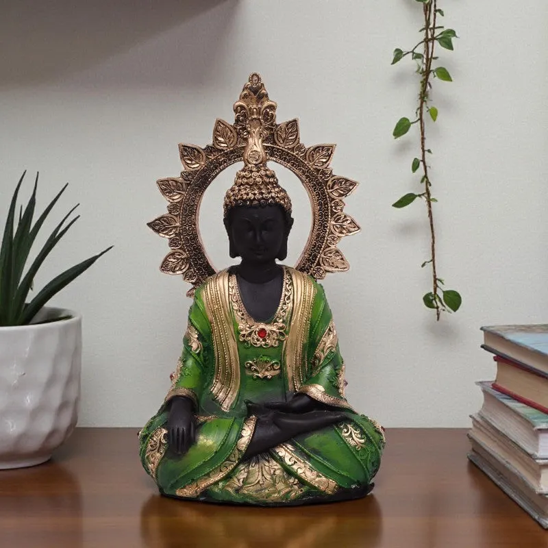 Divine Stillness Buddha Idol - Green media 1