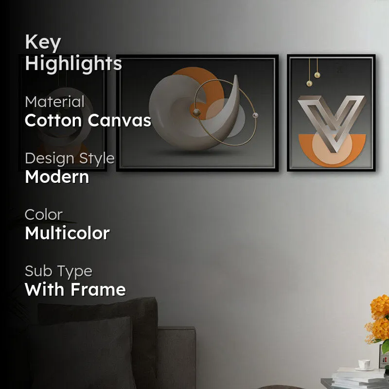 Ginger Cotton Canvas Wall Art - Set Of Three media 2