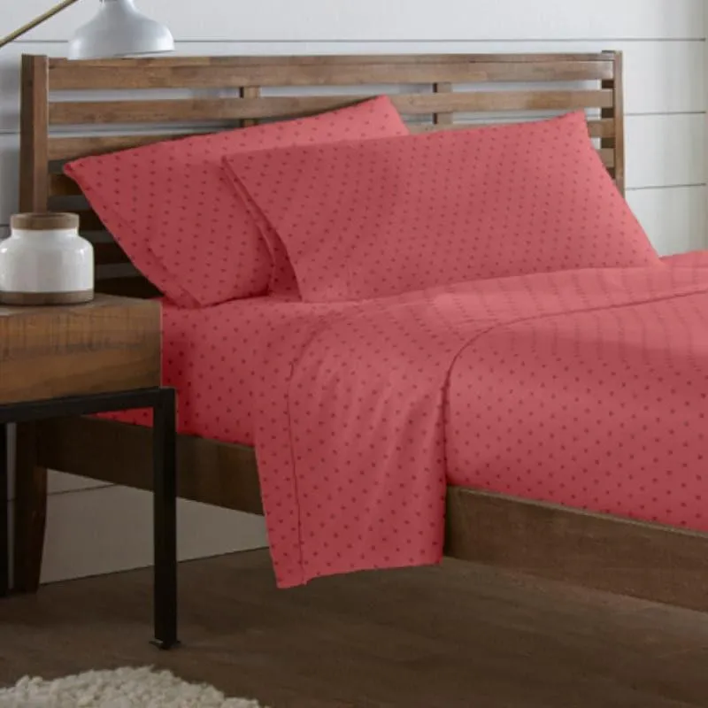 Azva Swiss Dot Cotton Bedsheet (Rust) - 300 TC media 4