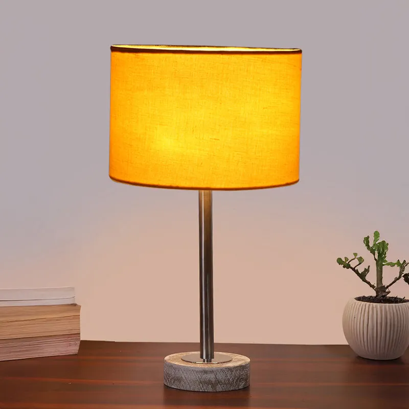 Cotin I Rodin Wooden Table Lamp - Yellow,Silver,White media 2