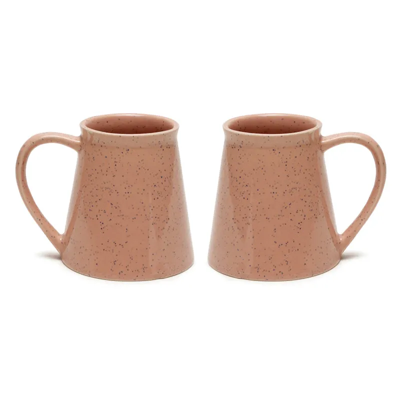 Mocha Ceramic Coffee Mug (300 mL Each,Pink) - Set Of Two media 3
