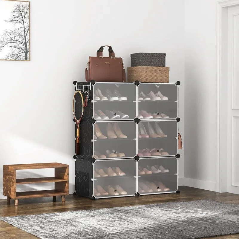 EntryEase Black Plastic & Metal Shoe Racks media 3