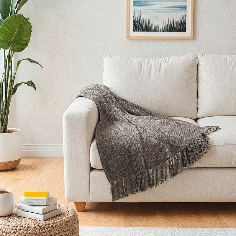 Contemporary Woven Throw Grey media 3