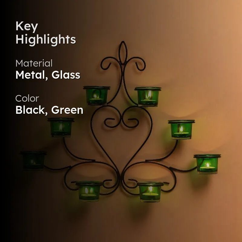 Floral Candle Holder - Green media 2
