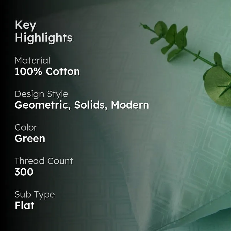 Helix Loop Geometric Cotton Bedsheet (Mint) - 300 TC media 2