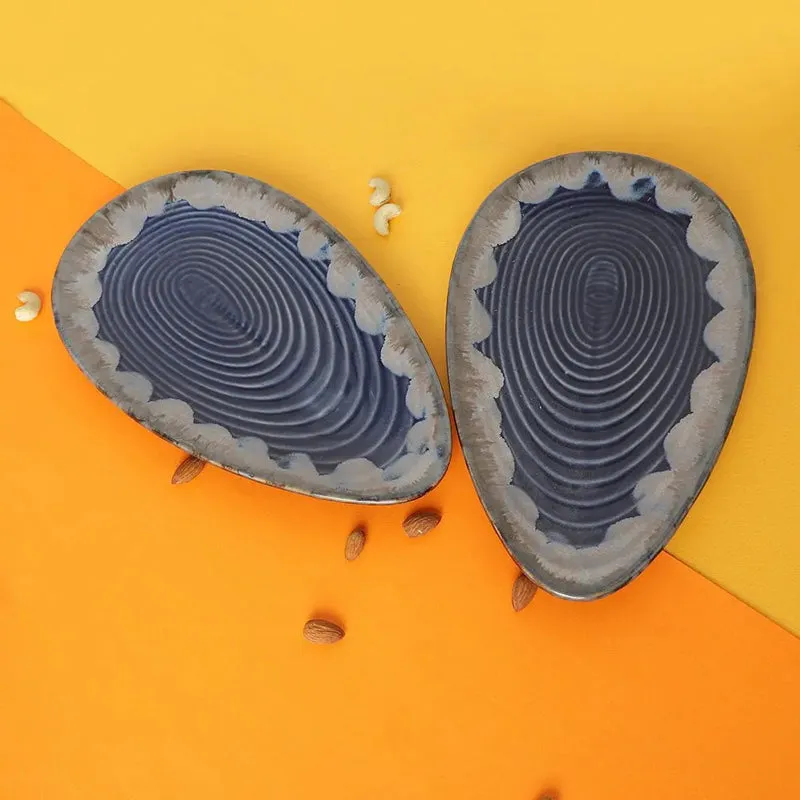 Halmi Oyster Handmade Ceramic Platter - Set of Two media 3
