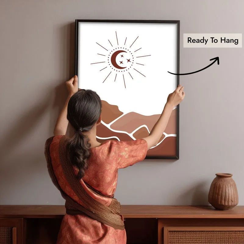Desert Night Canvas Wall Painting With Black Frame media 10