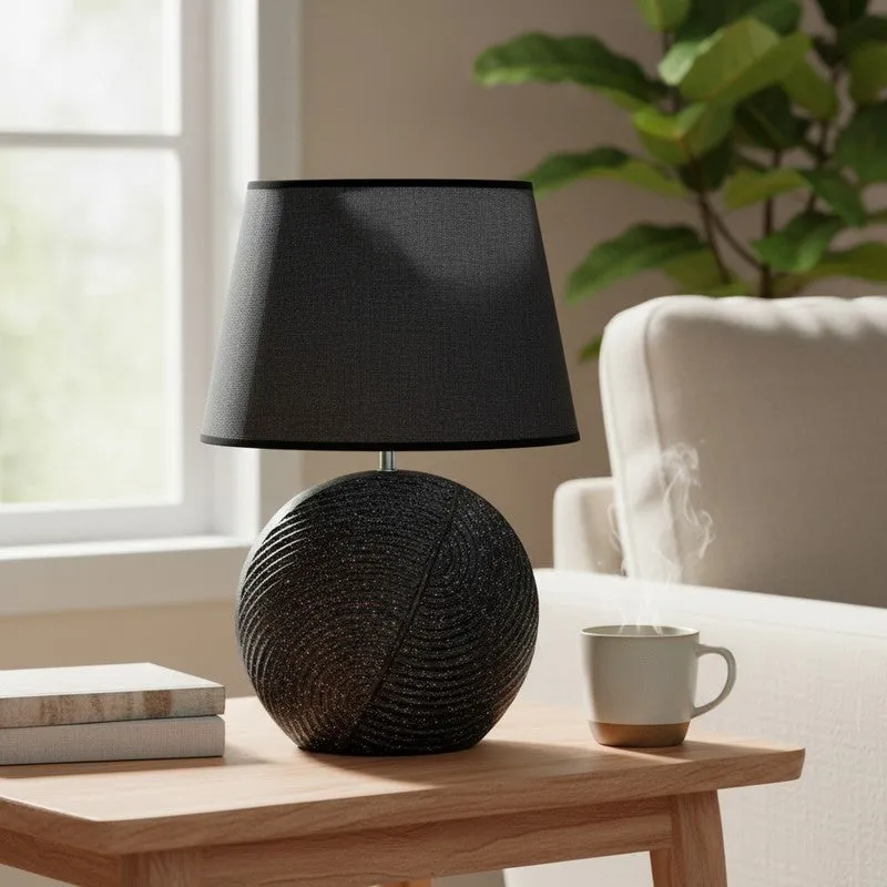 AarviDecor Arden Ceramic Table Lamp - Black media 3