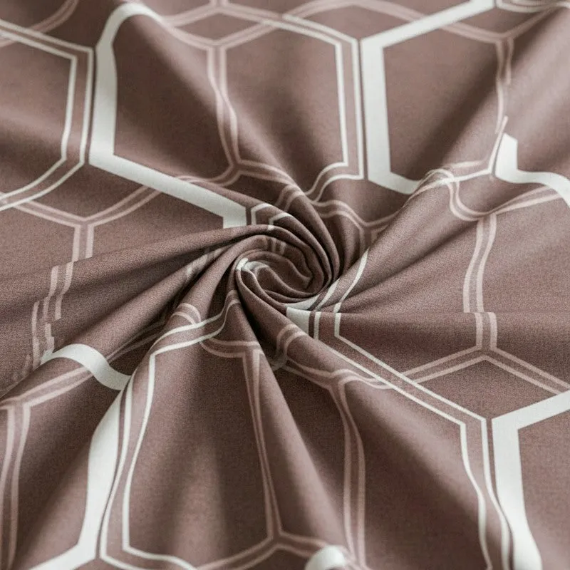 Hivescape Geometric Cotton Bedsheet (Brown) - 200 TC media 5