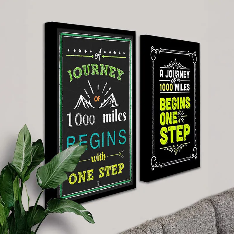 1000 Miles & One Step Wall Art - Set Of Two media 4