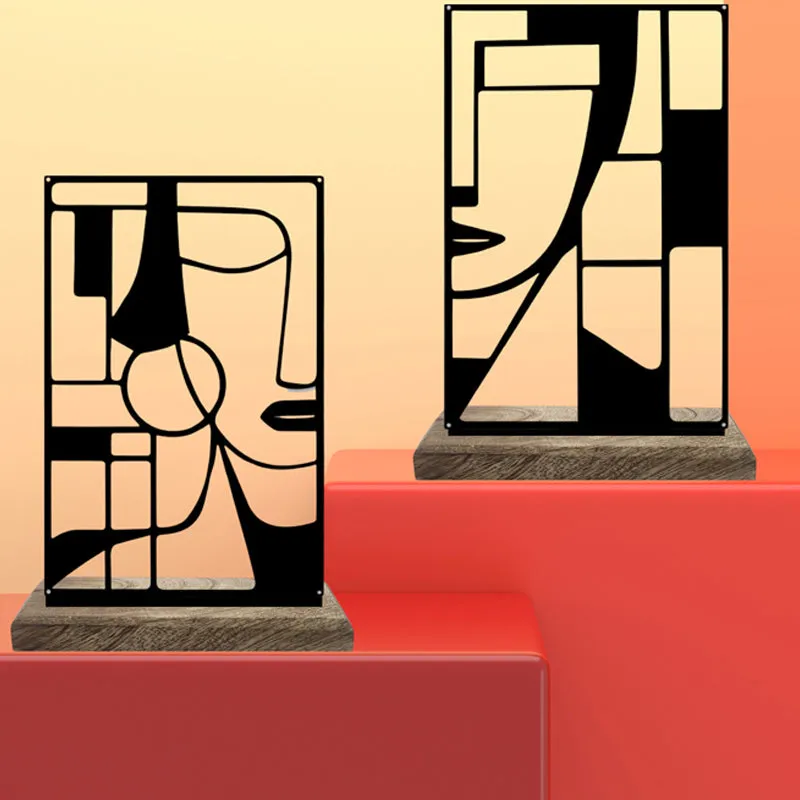 Artistic Face Showpiece - Set Of Two media 3