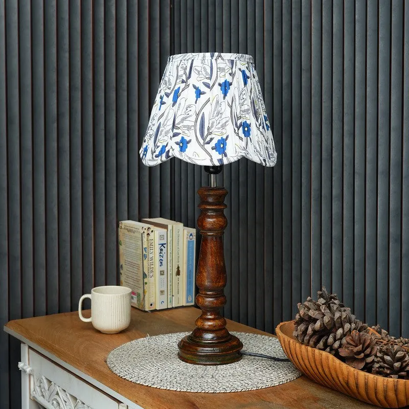 Willowleaf Wooden Base Cotton Table Lamp - Multicolor media 3