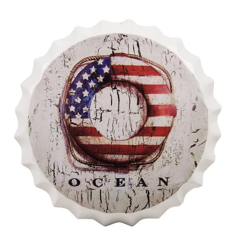 Ocean Swim Ring Bottle Cap Metal Wall Accent media 3