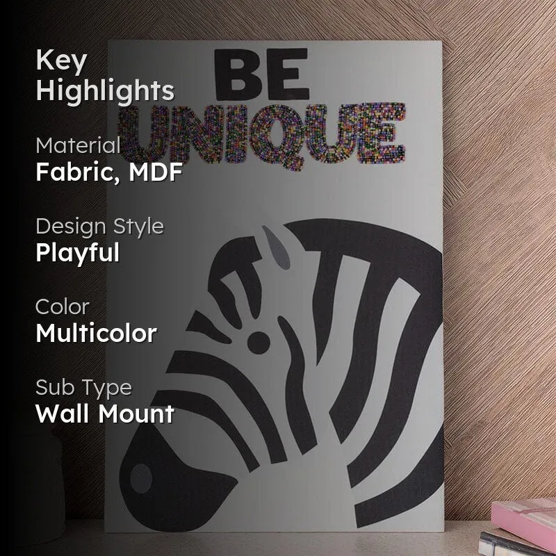 Be Unique Zebra MDF & Fabric Wall Accent media 2